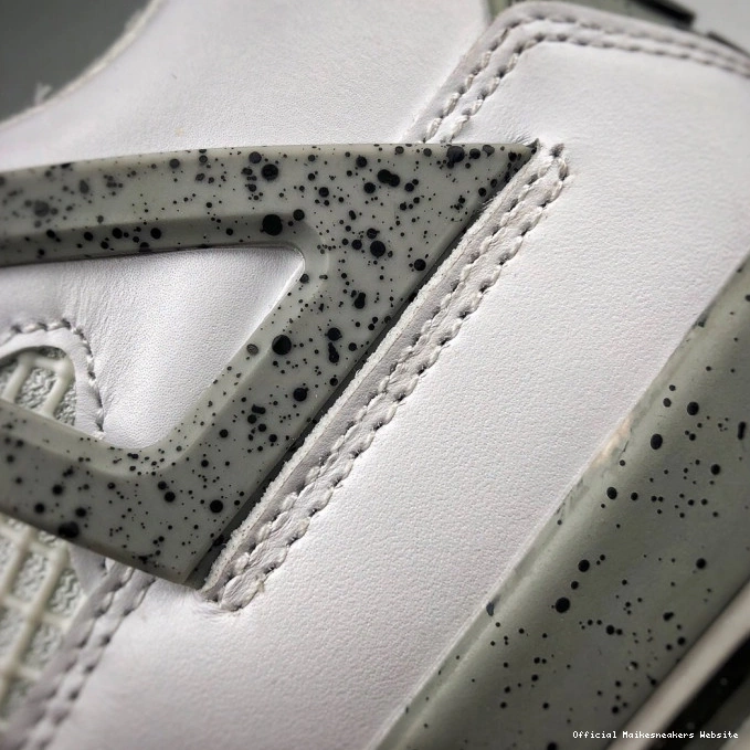 Official Maikesneakers White (nike) 840606-192 Cement Air Jordan OG 4 0805